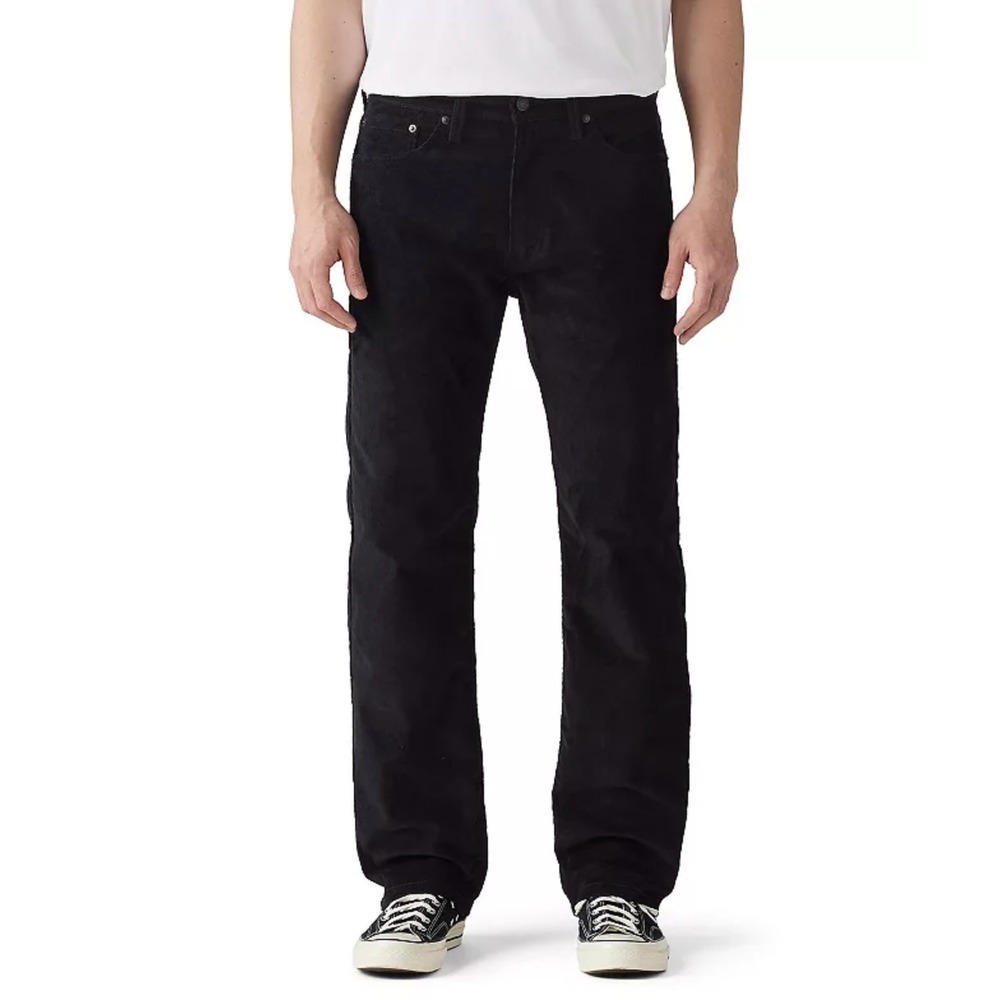 Levis 505 Regular Fit Black Corduroy Pants Mens Jeans 38x32 (36x31) Straight Leg